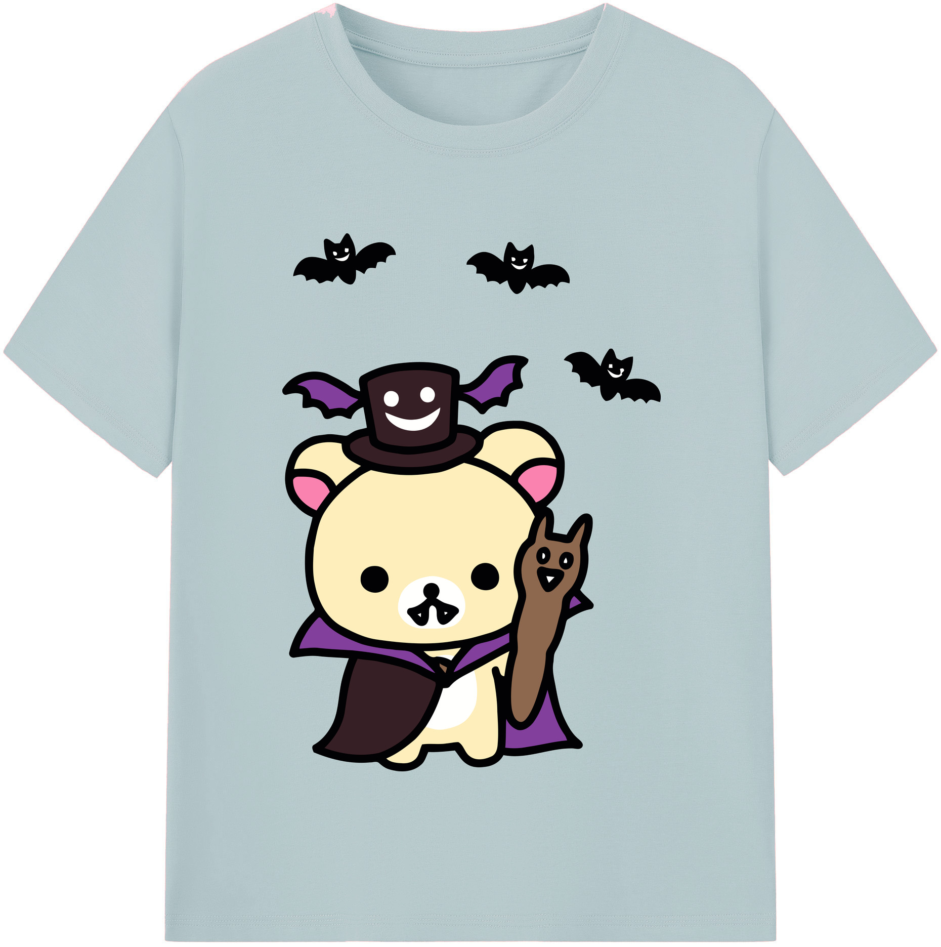 （画像用） リラックマ リラックマ キイロイトリ Rilakkuma Korilakkuma Kiiroitori 綿100％半袖Tシャツ（フロントプリント）